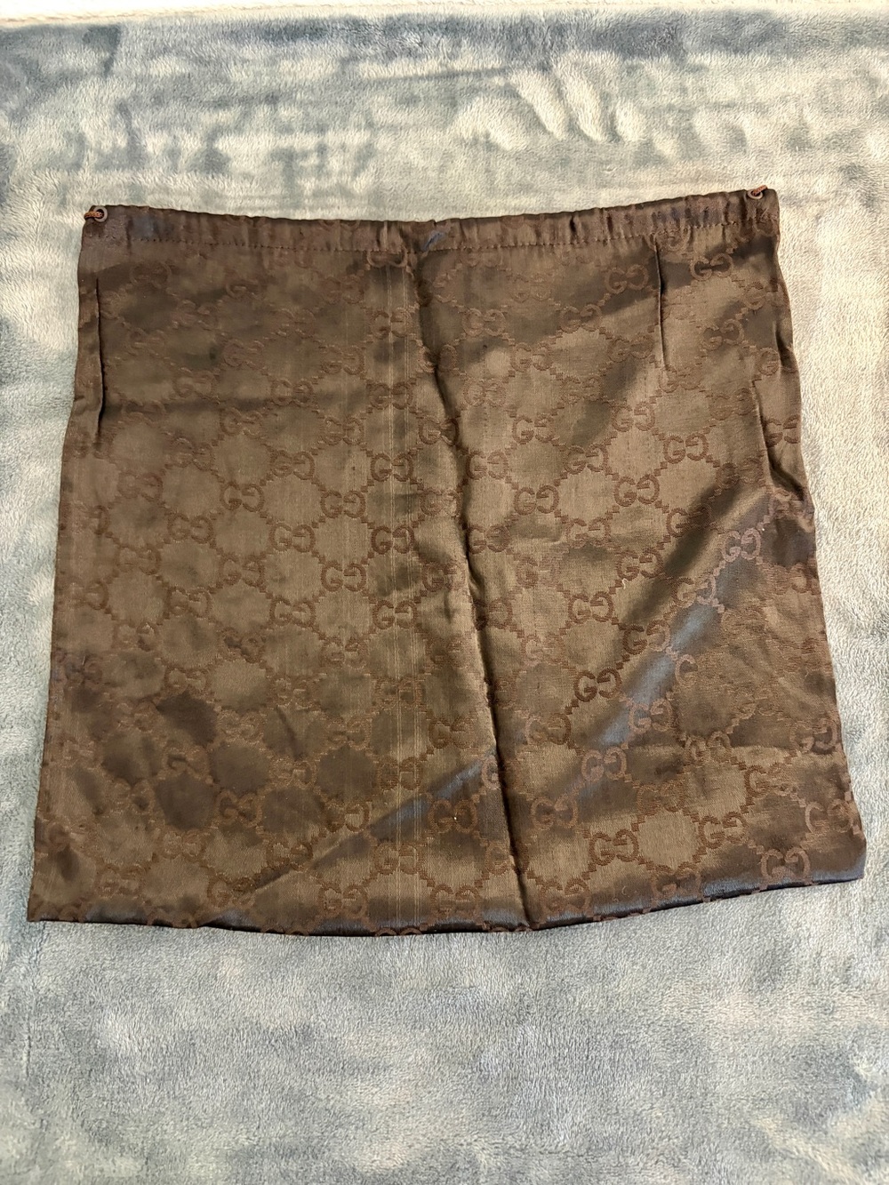 Authentic Gucci Drawstring Dark Brown Dust Bag 14 x 13 inches